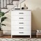 Modern Tall Storage Dresser with 5 Spacious Drawers and Wood Top Shelf for Bedroom Closet or Entryway